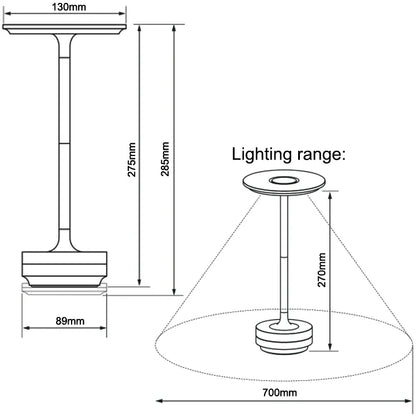 Emma Elegant table lamp | Full aluminum, rechargeable