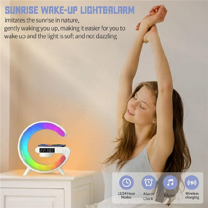 Wireless Charger Stand RGB Night Light Bluetooth Speaker